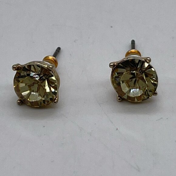 Faux Citrine Stud in Gold Tone - Picture 4 of 4